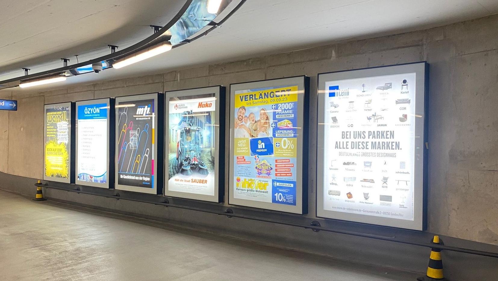 City-Lights in einem Parkhaus